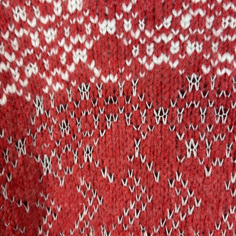 Free People Sweater Womens XS Fair Isle Cowl Neck Red Wool Blend Boho Ski Cozy - Picture 5 of 12